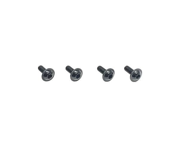 Square R/C M3 x 8mm Aluminum Button Head Hex Screws (Flanged) Black (4 pcs)