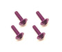 Square R/C M3 x 10mm Aluminum Button Head Hex Screws (Flanged) Purple (4 pcs)