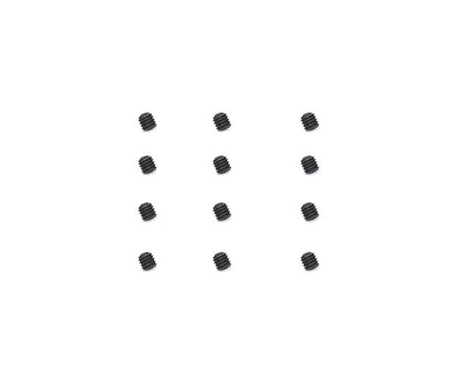 Square R/C M3 x 3mm Stainless Steel Set Screws, Black-Coated (12 pcs)