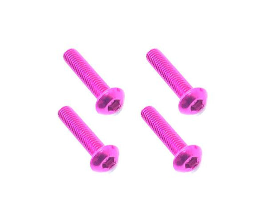 Square R/C M3 x 14mm Aluminum Button Head Hex Screws (Pink) 4 pcs.