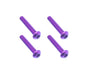 Square R/C M3 x 18mm Aluminum Button Head Hex Screws (Purple) 4 pcs.