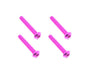 Square R/C M3 x 20mm Aluminum Button Head Hex Screws (Pink) 4 pcs.