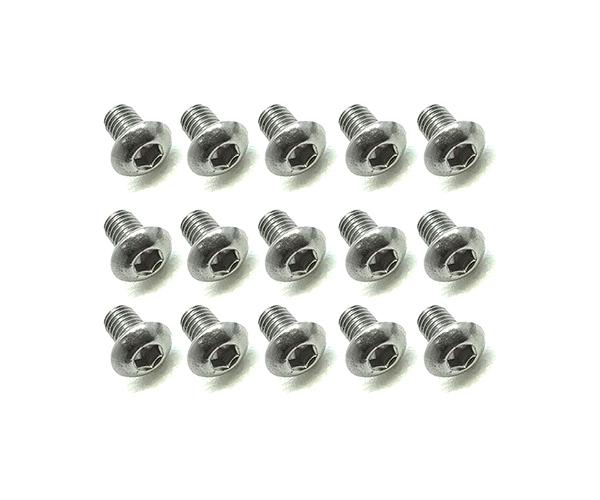 Square R/C M3 x 5mm Stainless Steel Button Head Hex Screws (15 pcs.)