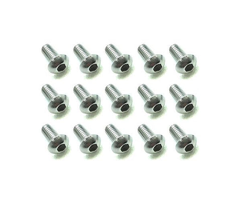 Square R/C M3 x 6mm Stainless Steel Button Head Hex Screws (15 pcs.)
