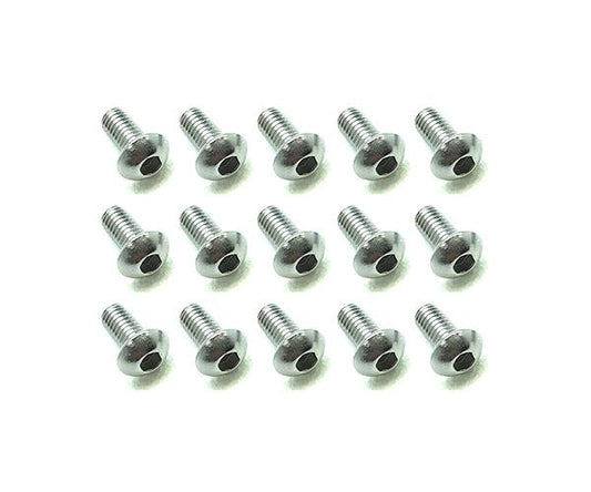 Square R/C M3 x 6mm Stainless Steel Button Head Hex Screws (15 pcs.)