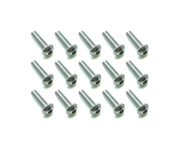 Square R/C M3 x 8mm Stainless Steel Button Head Hex Screws (15 pcs.)
