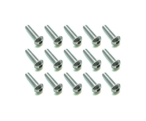 Square R/C M3 x 8mm Stainless Steel Button Head Hex Screws (15 pcs.)