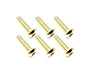 Square R/C M3 x 10mm Stainless Steel Button Head Hex Screws, Gold Plated 6 pcs.