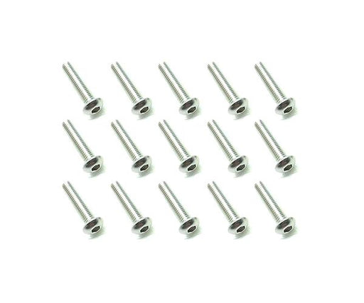 Square R/C M3 x 14mm Stainless Steel Button Head Hex Screws (15 pcs.)