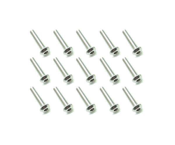 Square R/C M3 x 14mm Stainless Steel Button Head Hex Screws (15 pcs.)