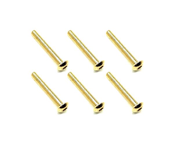 Square R/C M3 x 20mm Stainless Steel Button Head Hex Screws, Gold Plated 6 pcs.