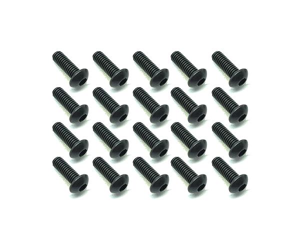 Square R/C M3 x 8mm Black Steel Button Head Hex Screws (20 pcs.)