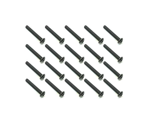 Square R/C M3 x 18mm Black Steel Button Head Hex Screws (20 pcs.)