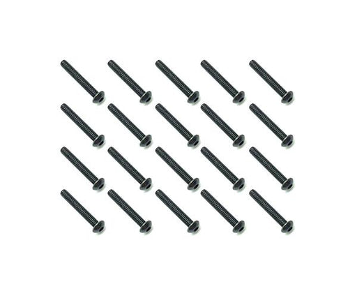 Square R/C M3 x 20mm Black Steel Button Head Hex Screws (20 pcs.)