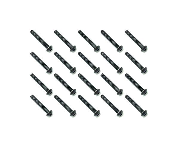 Square R/C M3 x 20mm Black Steel Button Head Hex Screws (20 pcs.)