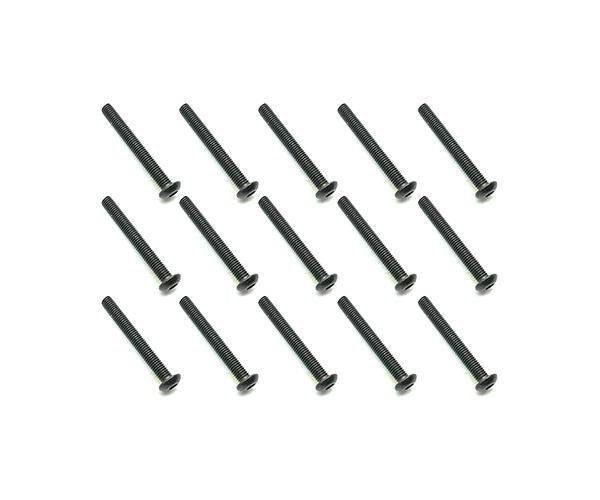 Square R/C M3 x 25mm Black Steel Button Head Hex Screws (15 pcs.)