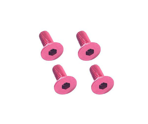 Square R/C M3 x 8mm Aluminum Flat Head Hex Screws (Red) 4 pcs.