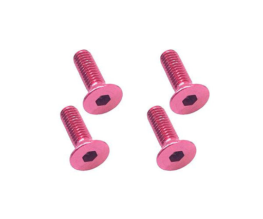 Square R/C M3 x 10mm Aluminum Flat Head Hex Screws (Red) 4 pcs.