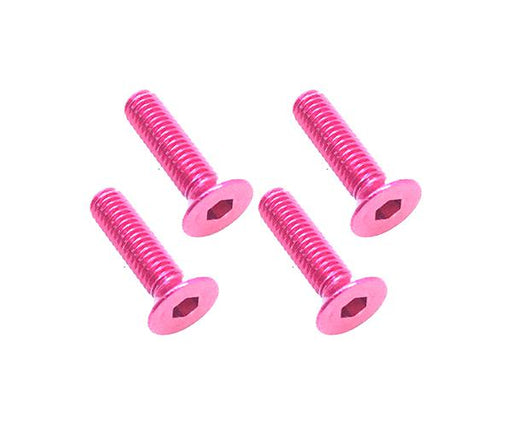 Square R/C M3 x 12mm Aluminum Flat Head Hex Screws (Pink) 4 pcs.