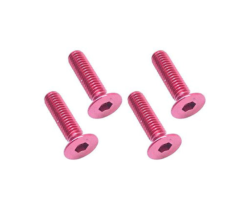 Square R/C M3 x 12mm Aluminum Flat Head Hex Screws (Red) 4 pcs.