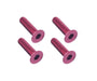 Square R/C M3 x 14mm Aluminum Flat Head Hex Screws (Red) 4 pcs.