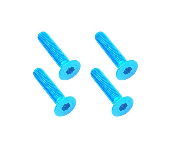 Square R/C M3 x 15mm Aluminum Flat Head Hex Screws (Light Blue) 4 pcs.