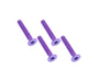 Square R/C M3 x 18mm Aluminum Flat Head Hex Screws (Purple) 4 pcs.