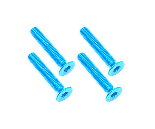 Square R/C M3 x 18mm Aluminum Flat Head Hex Screws (Light Blue) 4 pcs.