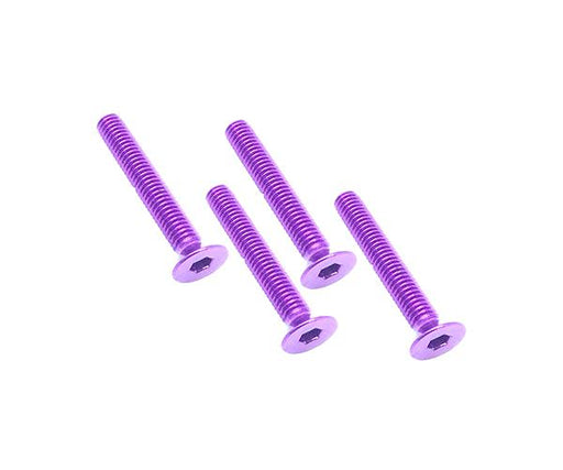 Square R/C M3 x 20mm Aluminum Flat Head Hex Screws (Purple) 4 pcs.