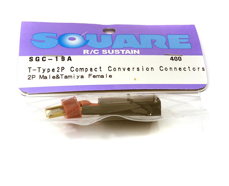 Square R/C T-Type 2P Compact Conversion Connectors (2P Male and Tamiya Female)