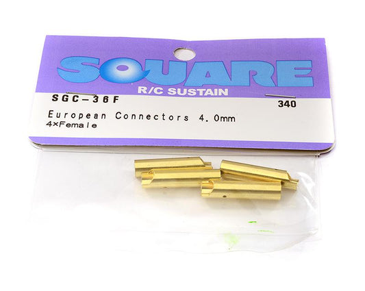 Square R/C European Connectors - 4mm (4x Female)