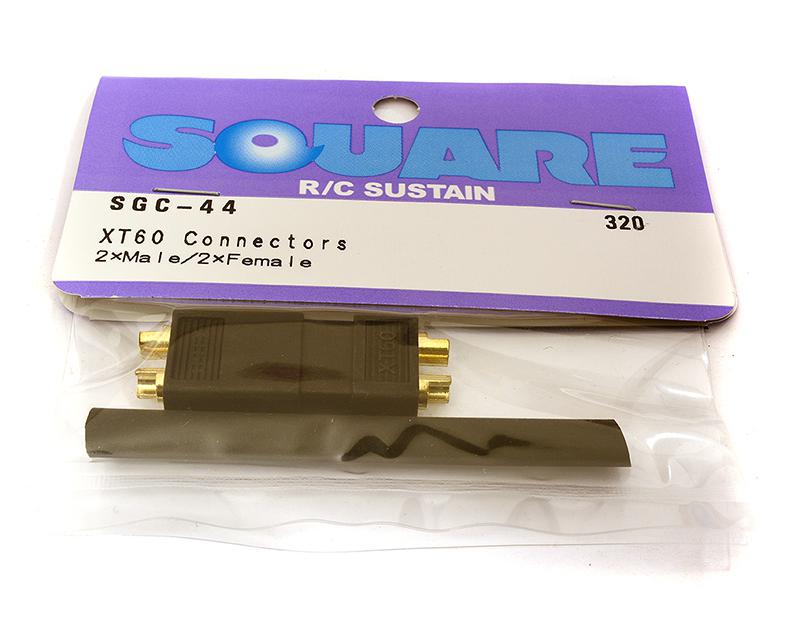 Square R/C XT-60 Connectors (1x Male/1x Female)