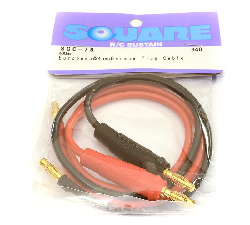 Square R/C European and 4mm Banana Plug Cable (400mm)