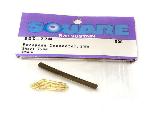 Square R/C European Connectors, 2mm Short (6xMale)