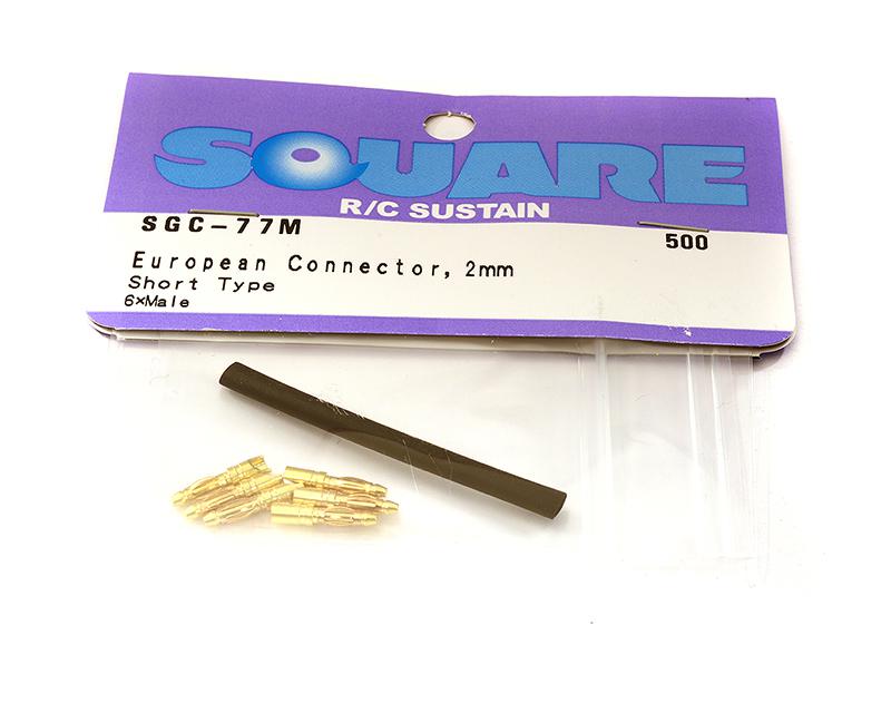 Square R/C European Connectors, 2mm Short (6xMale)