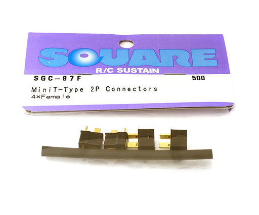 Square R/C Mini T-Type 2P Connectors (4x Female)