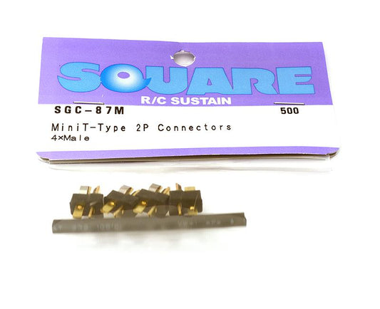 Square R/C Mini T-Type 2P Connectors (4x Male)