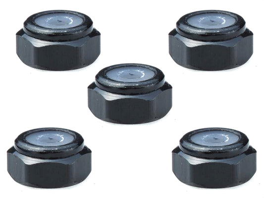 Square R/C 2mm Aluminum Lock Nuts (Black) 5 pcs.