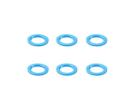 Square R/C Aluminum Collars, 6x4x0.5mm (Light Blue) 6 pcs.