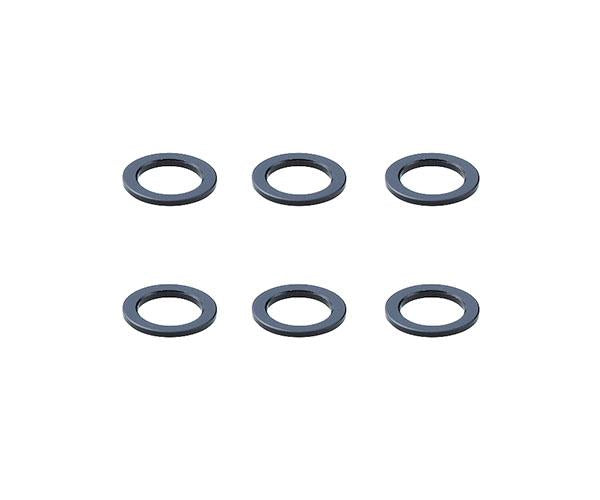 Square R/C Aluminum Collars, 6x4x0.5mm (Black) 6 pcs.