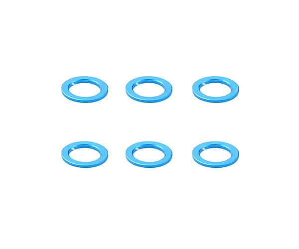 Square R/C Aluminum Collars, 6x4x0.5mm (Light Blue) 6 pcs.