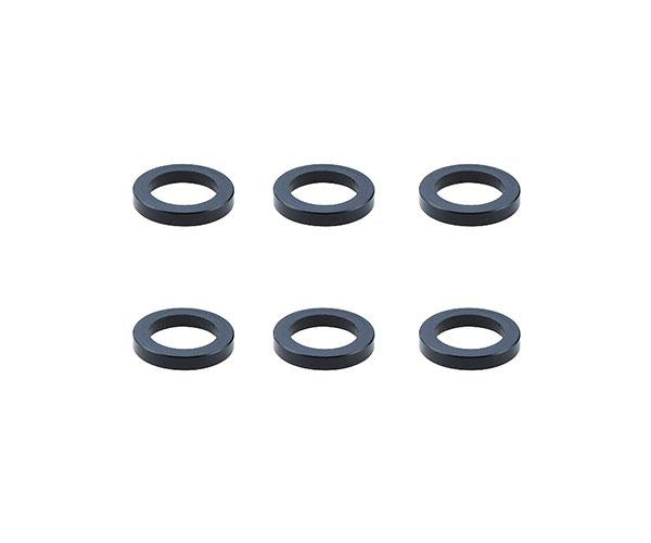 Square R/C Aluminum Collars, 6x4x1mm (Black) 6 pcs.