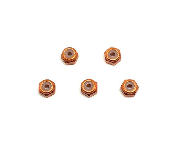 Square R/C 2mm Aluminum Lock Nuts (Orange) 5 pcs.