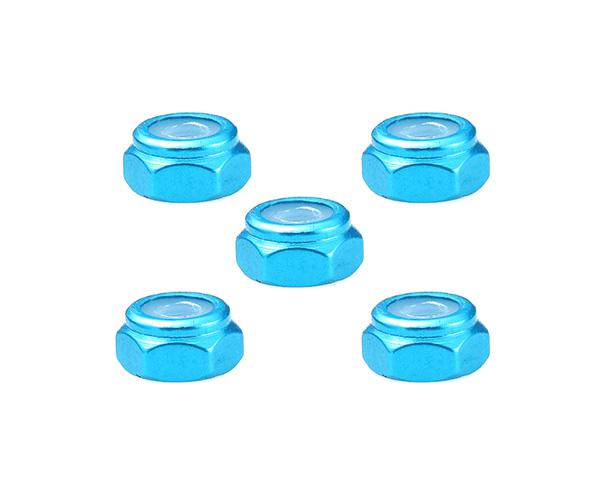 Square R/C 2mm Aluminum Lock Nuts (Light Blue) 5 pcs.