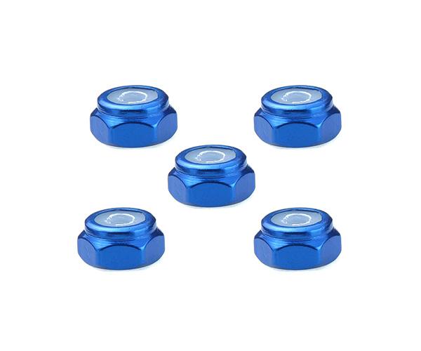 Square R/C 2mm Aluminum Lock Nuts, Thin-type (Blue) 5 pcs.