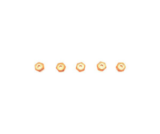 Square R/C 2mm Aluminum Lock Nuts, Thin-type (Orange) 5 pcs.