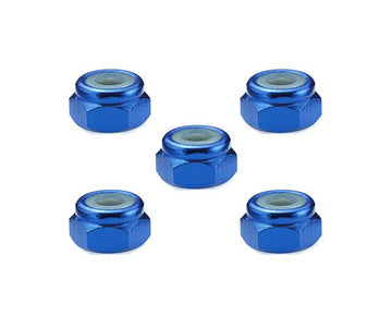 Square R/C 4mm Aluminum Lock Nuts (Blue) 5 pcs.