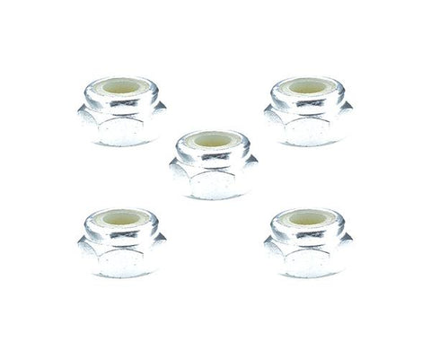 Square R/C 4mm Aluminum Lock Nuts (Silver) 5 pcs.