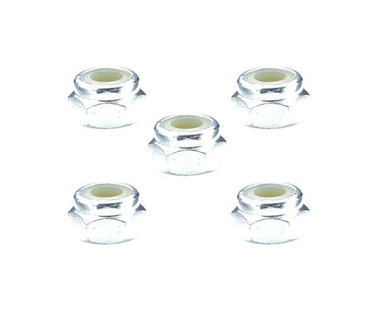 Square R/C 4mm Aluminum Lock Nuts (Silver) 5 pcs.