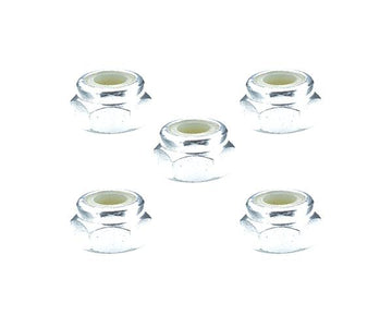 Square R/C 4mm Aluminum Lock Nuts (Silver) 5 pcs.